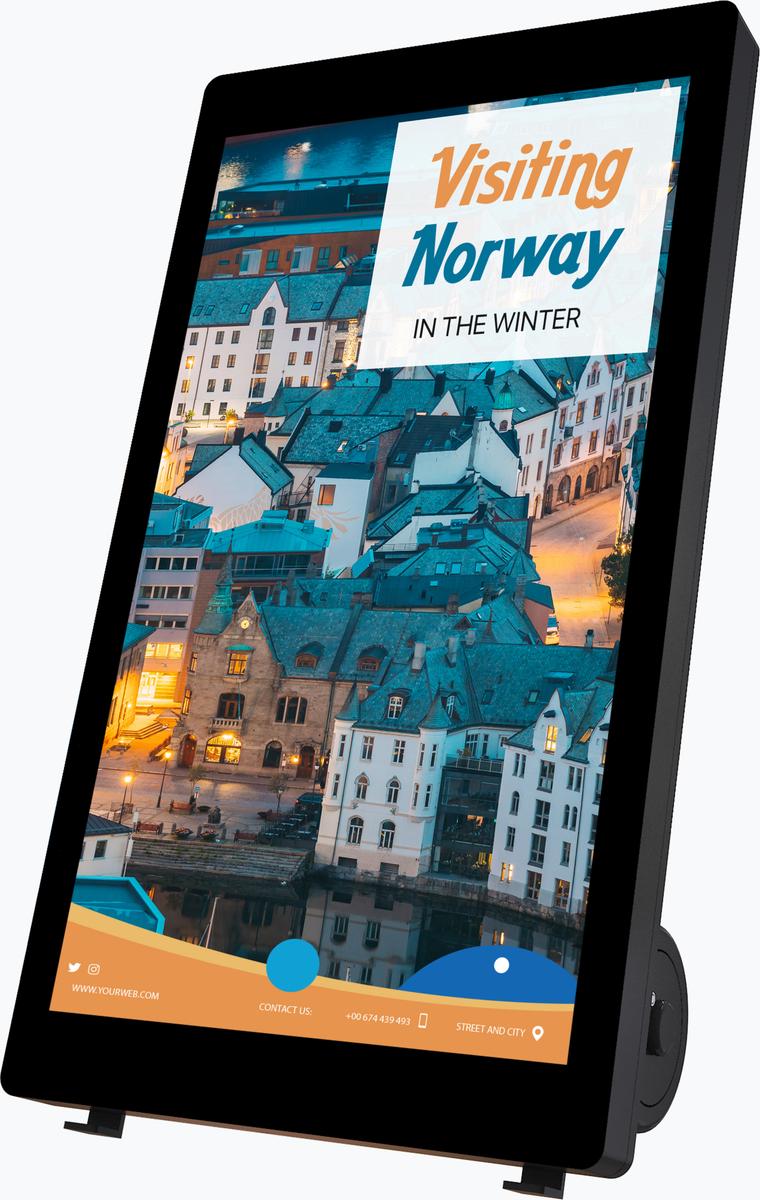 2 Rigel-M Series 43" Portable Outdoor Digital Display A-Board Pro Pavement Signage