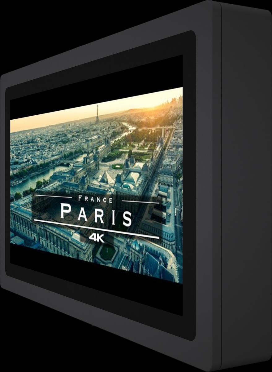 55" Outdoor Nontouch Wallmountable Digital Signage W2 Horizontal Black Mockup 2