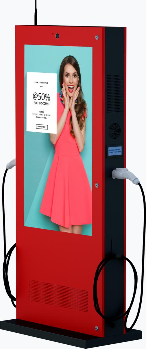 Outdoor EV Charging Station and Interactive Digital Signage V8E Series Mockup 1