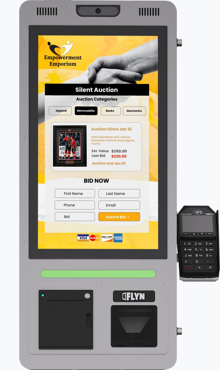 21.5" Flex QSR DONATION SHOPIFY FUNDRAISING without alert- wallmount