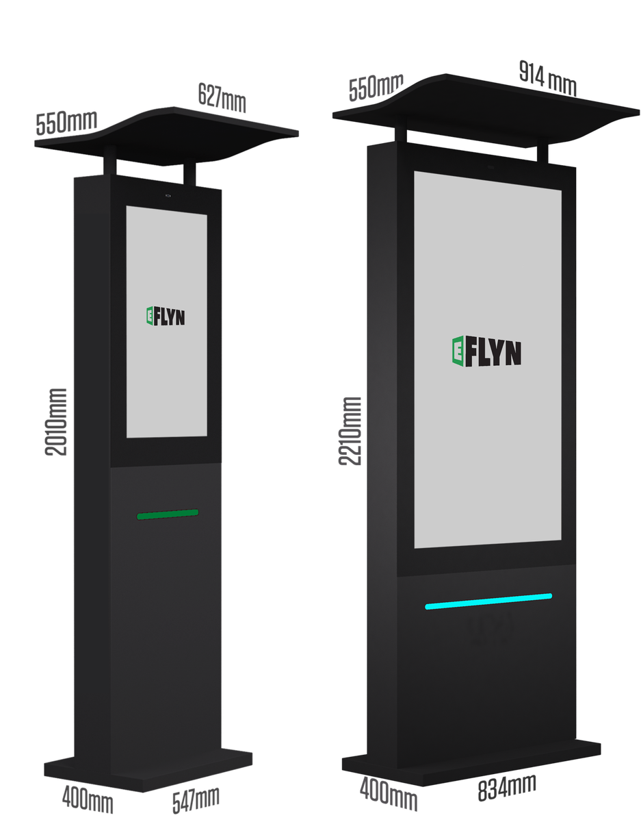 Outdoor Drive Thru Digital Kiosks 32" and 55" D1 Series Mockup
