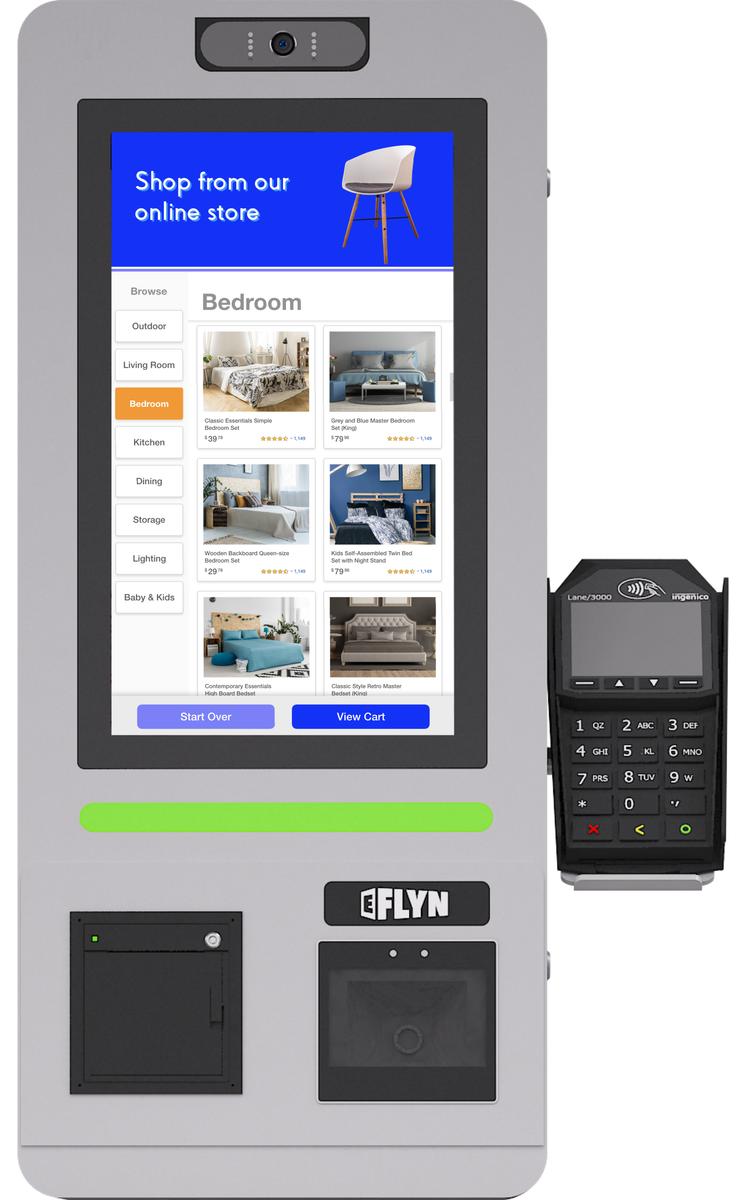 15.6" Flex QSR DONATION SHOPIFY FUNDRAISING with alert – wallmount front