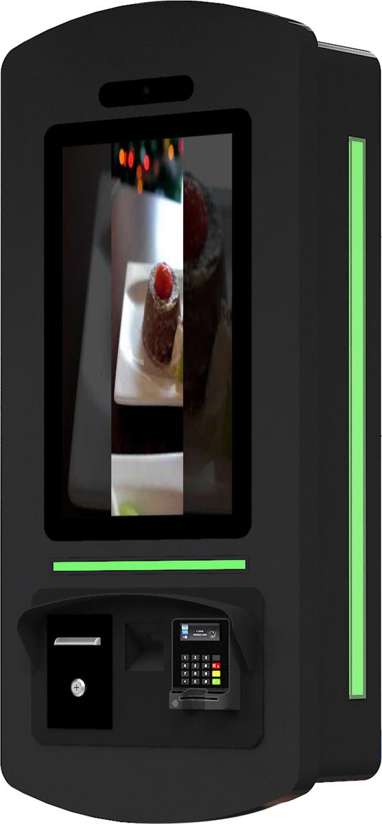 SelfServe+ 21.5" Outdoor Self Order Kiosk Black Mockup 2