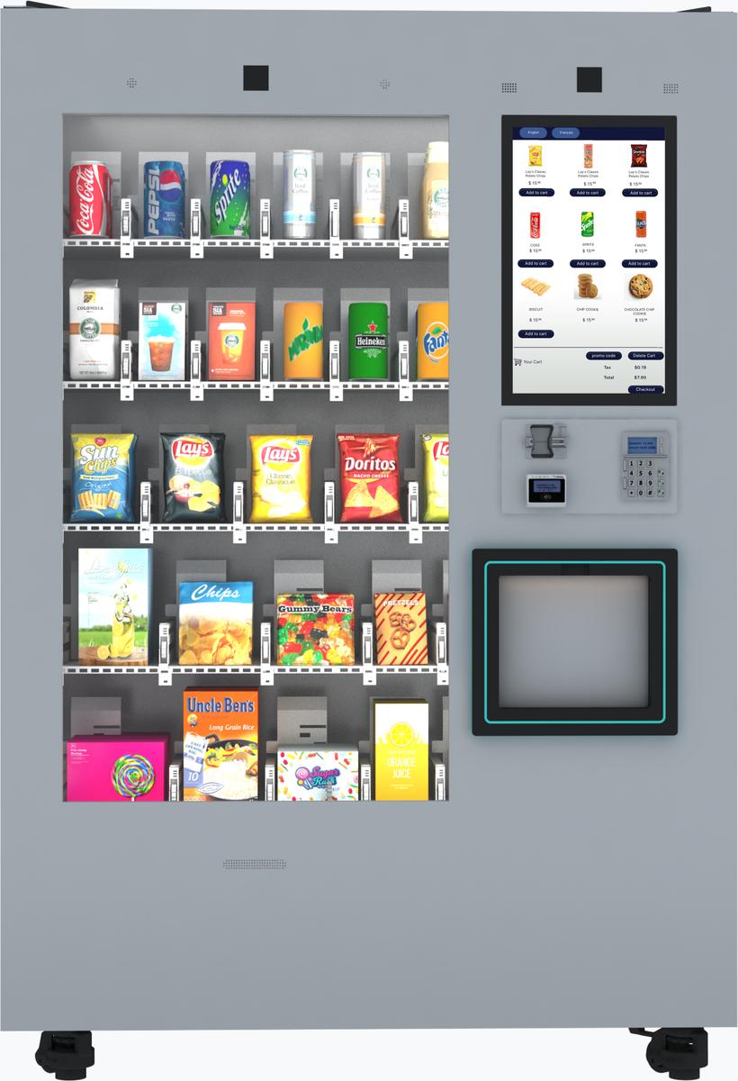 Robomarket Smart Micro Market Vending Machine Slim Series Mockup 3