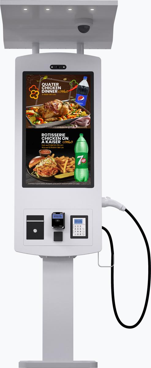 32" Outdoor Quick EV Charging Station Kiosk Mockup 5