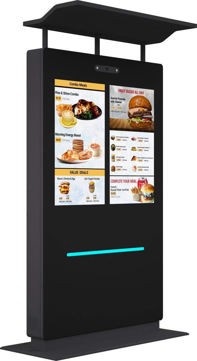 43" Outdoor Drive Thru Digital Menu Board D2 Series Dual Screens Mockup 2