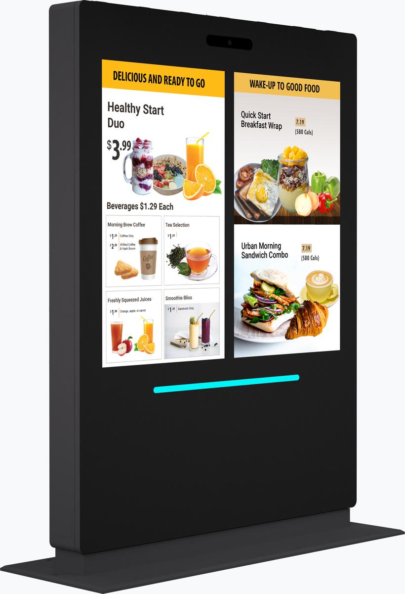 55" Outdoor Drive Thru Digital Menu Board without canopy D2 Series Dual Screens Mockup 2