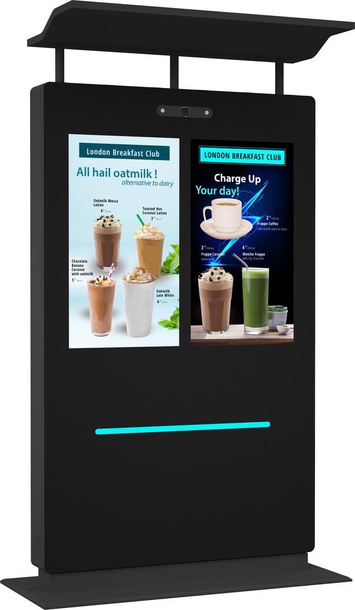 43" Outdoor Drive Thru Digital Menu Board D2 Series Dual Screens Mockup 3