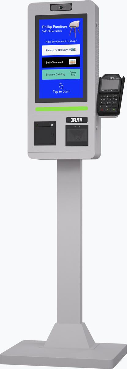 15.6" Self Ordering Kiosk Flex New Pos without Stainless Steel Counter Series white Mockup 2