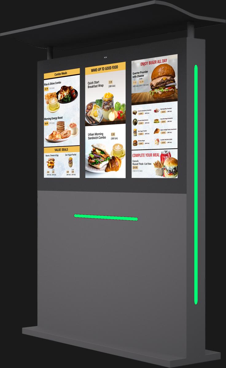 32" Outdoor Drive Thru Digital Menu Board D3 Series Three Screens mockup5