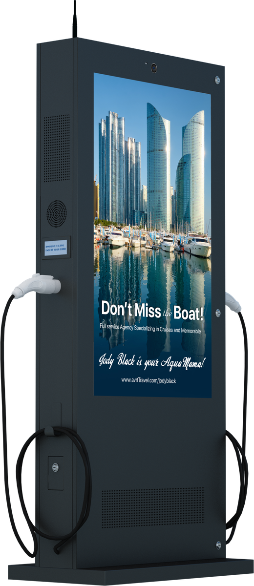Outdoor EV Charging Station and Interactive Digital Signage V8E Series Mockup 4