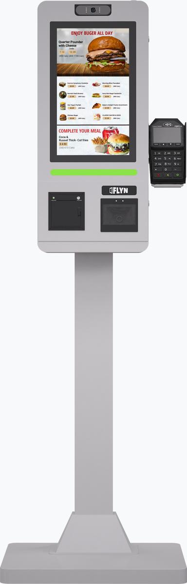 15.6" Self Ordering Kiosk Flex New Pos without Stainless Steel Counter Series Mockup 4