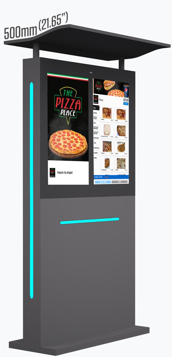 32" Outdoor Drive Thru Digital Menu Board D2 Series Dual Screens Size Canopy mockup