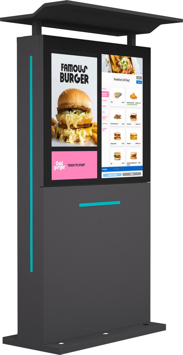 32" Outdoor Drive Thru Digital Menu Board D2 Series Dual Screens Mockup 1