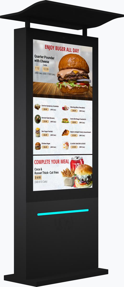 55" Outdoor Drive Thru Digital Menu Board D1 Series Single Screen mockup4