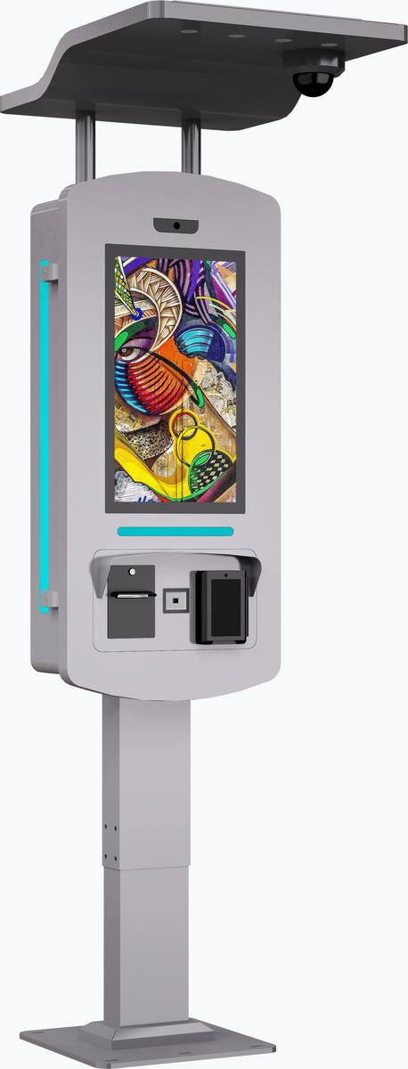 21.5" Outdoor self order kiosk right angle June 2025