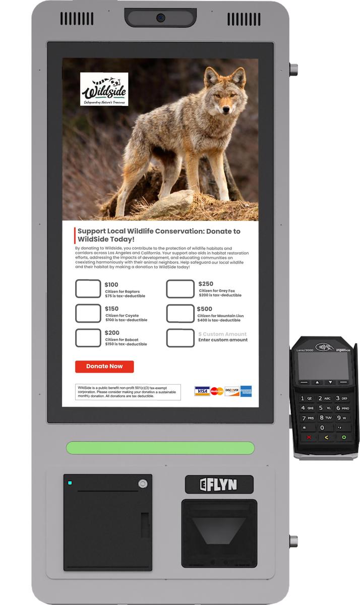 21.5" Flex QSR DONATION SHOPIFY FUNDRAISING without alert- wallmount