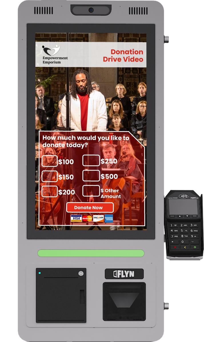 21.5" Flex QSR DONATION SHOPIFY FUNDRAISING without alert- wallmount