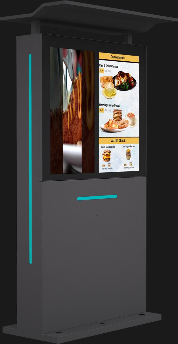 32" Outdoor Drive Thru Digital Menu Board D2 Series Dual Screens Mockup 1