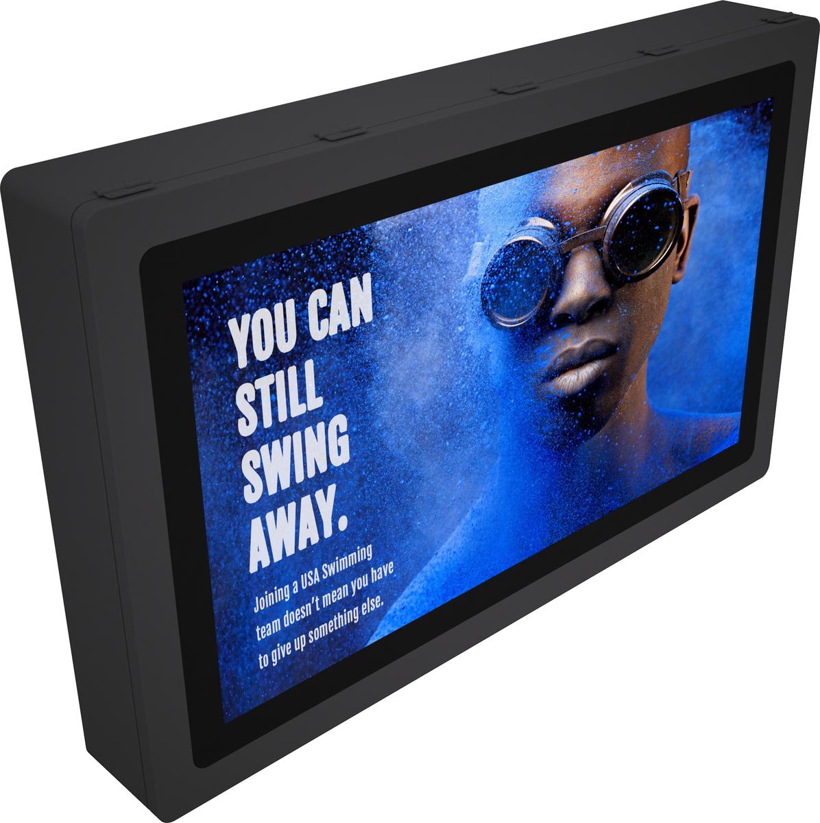 55" Outdoor Nontouch Wallmountable Digital Signage W2 Horizontal Black Mockup 4