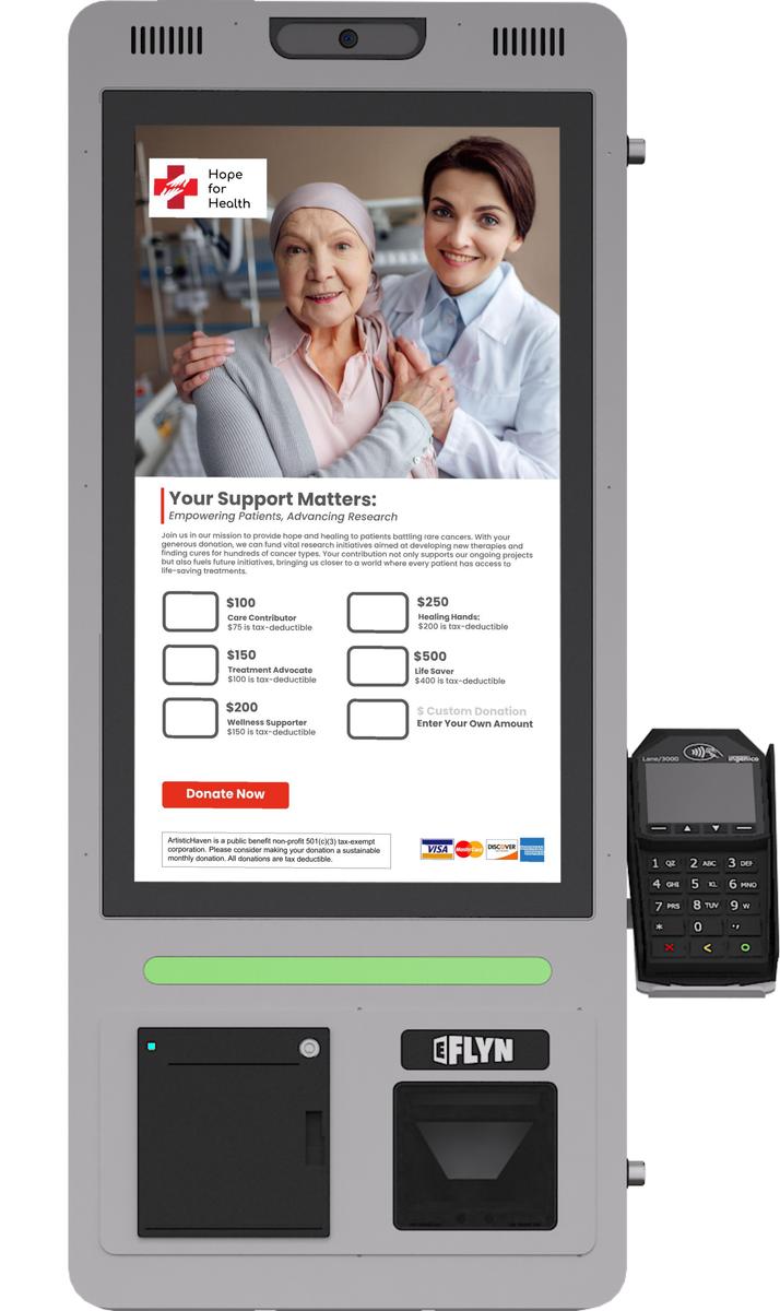21.5" Flex QSR DONATION SHOPIFY FUNDRAISING without alert- wallmount