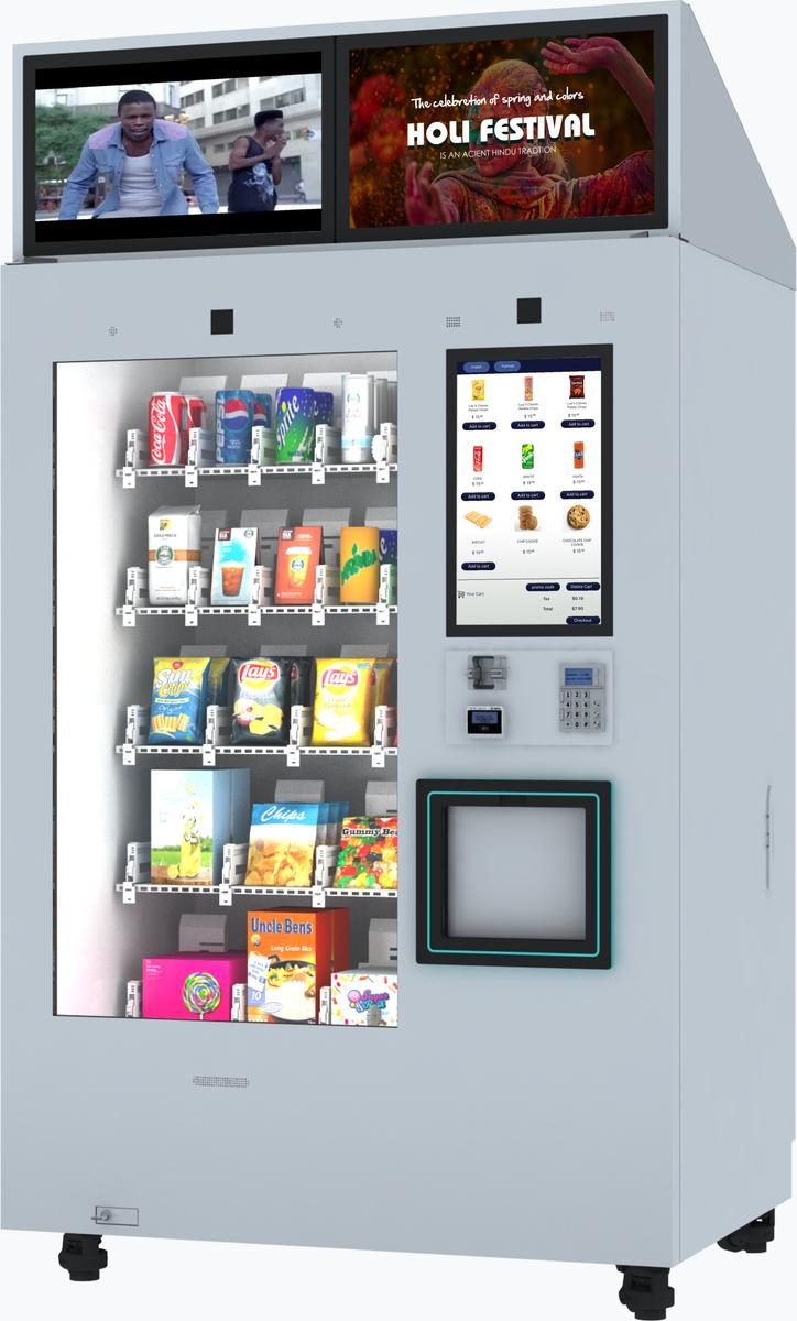 Robomarket Smart Micro Market Vending Machine Slim Series Mockup 1