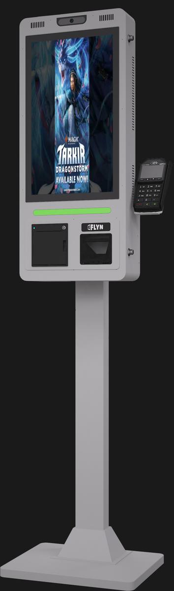 21.5" Flex QSR DONATION SHOPIFY FUNDRAISING without alert good angle – floor standing