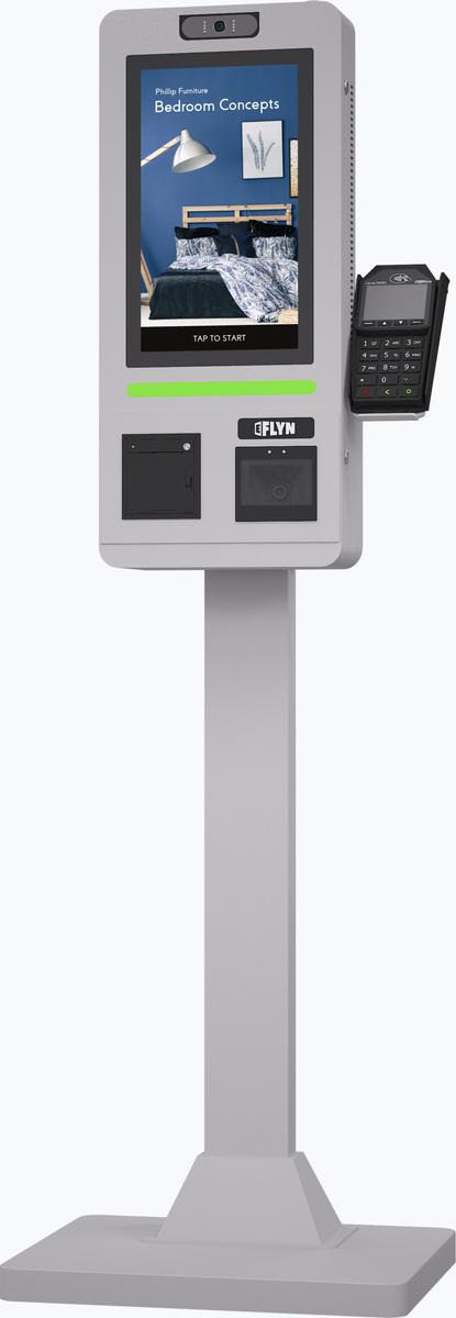 15.6" Self Ordering Kiosk Flex New Pos without Stainless Steel Counter Series white Mockup 2