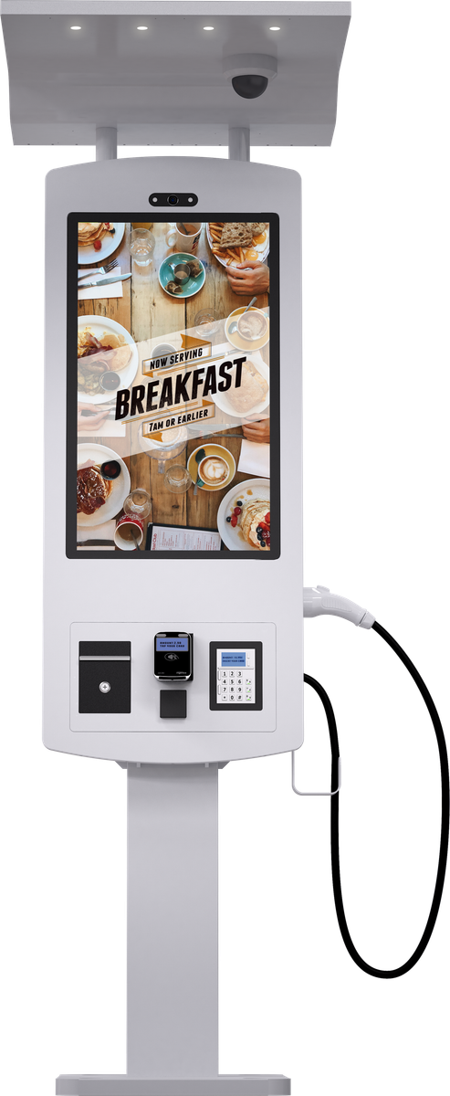 32" Outdoor Quick EV Charging Station Kiosk Mockup 5