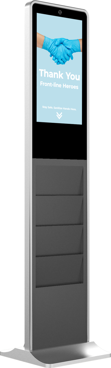 21.5" Floor Standing Touch Screen Digital Signage with Catalog Holder
