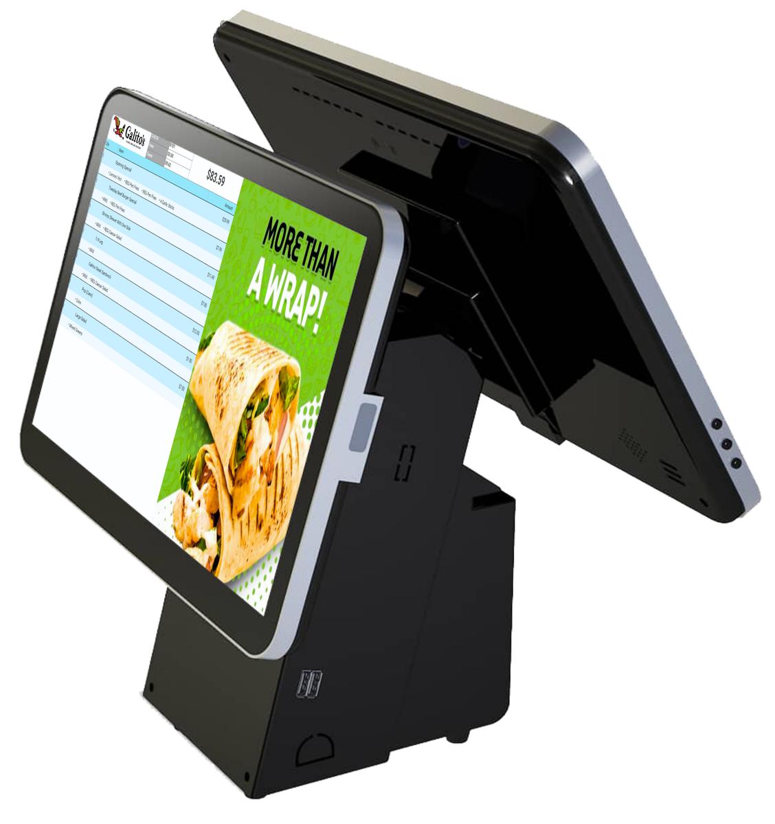 ePOS – Eflyn Integrated Point of Sale System with self order kiosks Mockup