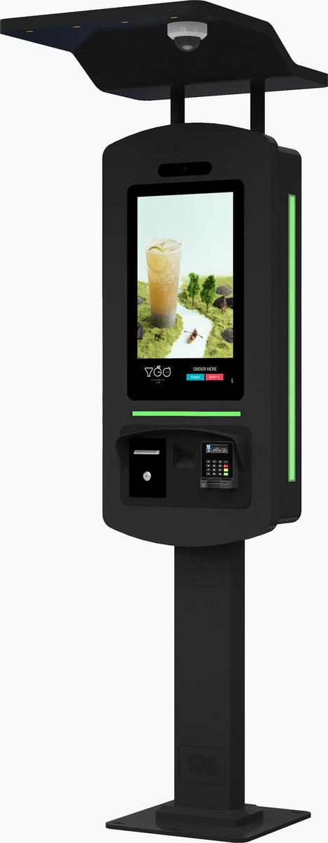 SelfServe+ 21.5" Outdoor Self Order Kiosk black Mockup 7