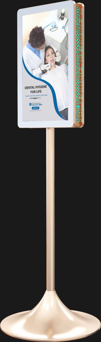 21.5” Interactive Touch Screen Double Sided Pedestal Digital Signage Mockup 2