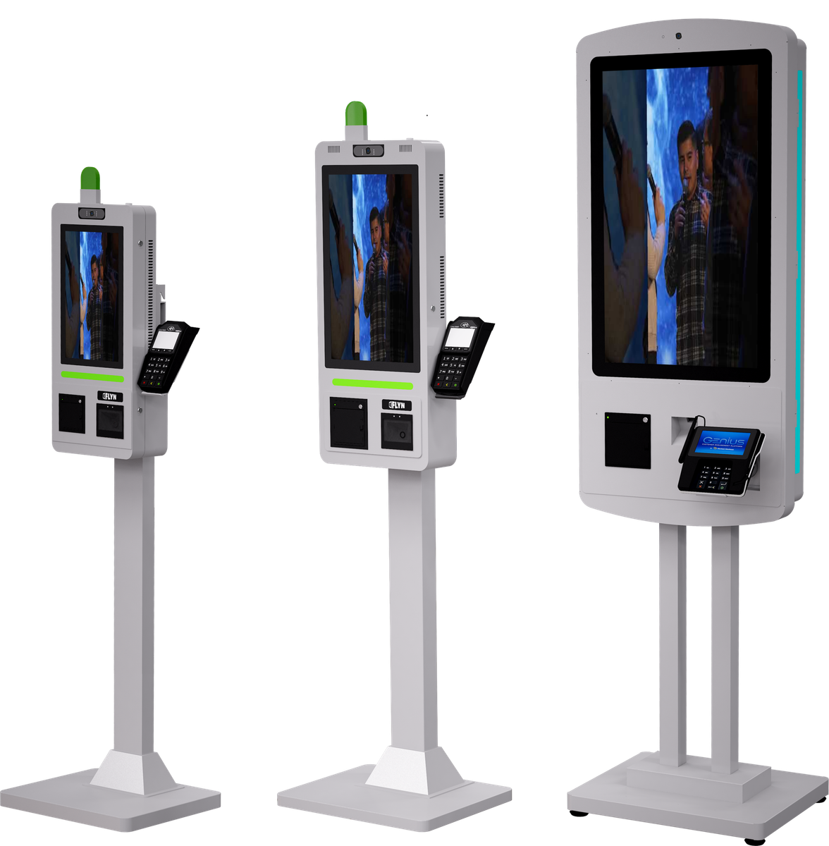 3 Kiosks side by side shopify qsr bubble tea giving kiosk