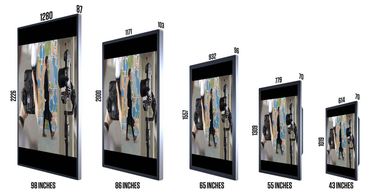 Wall Mountable Multitouch Interactive Digital Signage Size Mockup