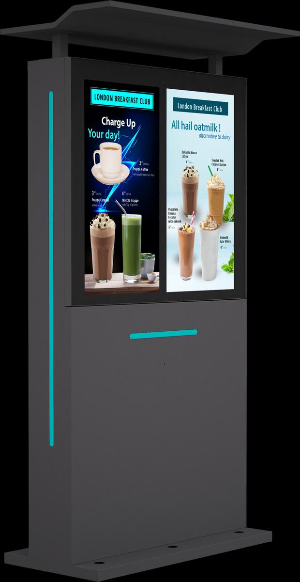 32" Outdoor Drive Thru Digital Menu Board D2 Series Dual Screens Mockup 1