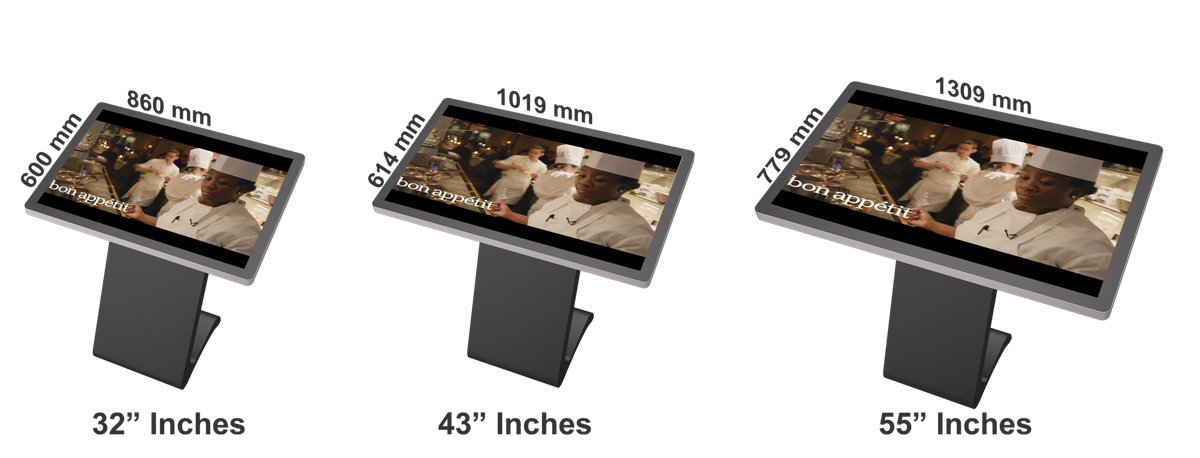 Horizontal K Kiosk Size Specs