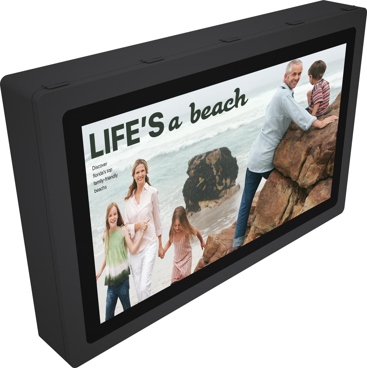 55" Outdoor Nontouch Wallmountable Digital Signage W2 Horizontal Black Mockup 4