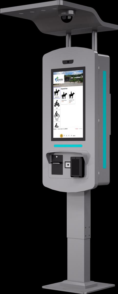 21.5" Outdoor self order kiosk left angle2 June 2025