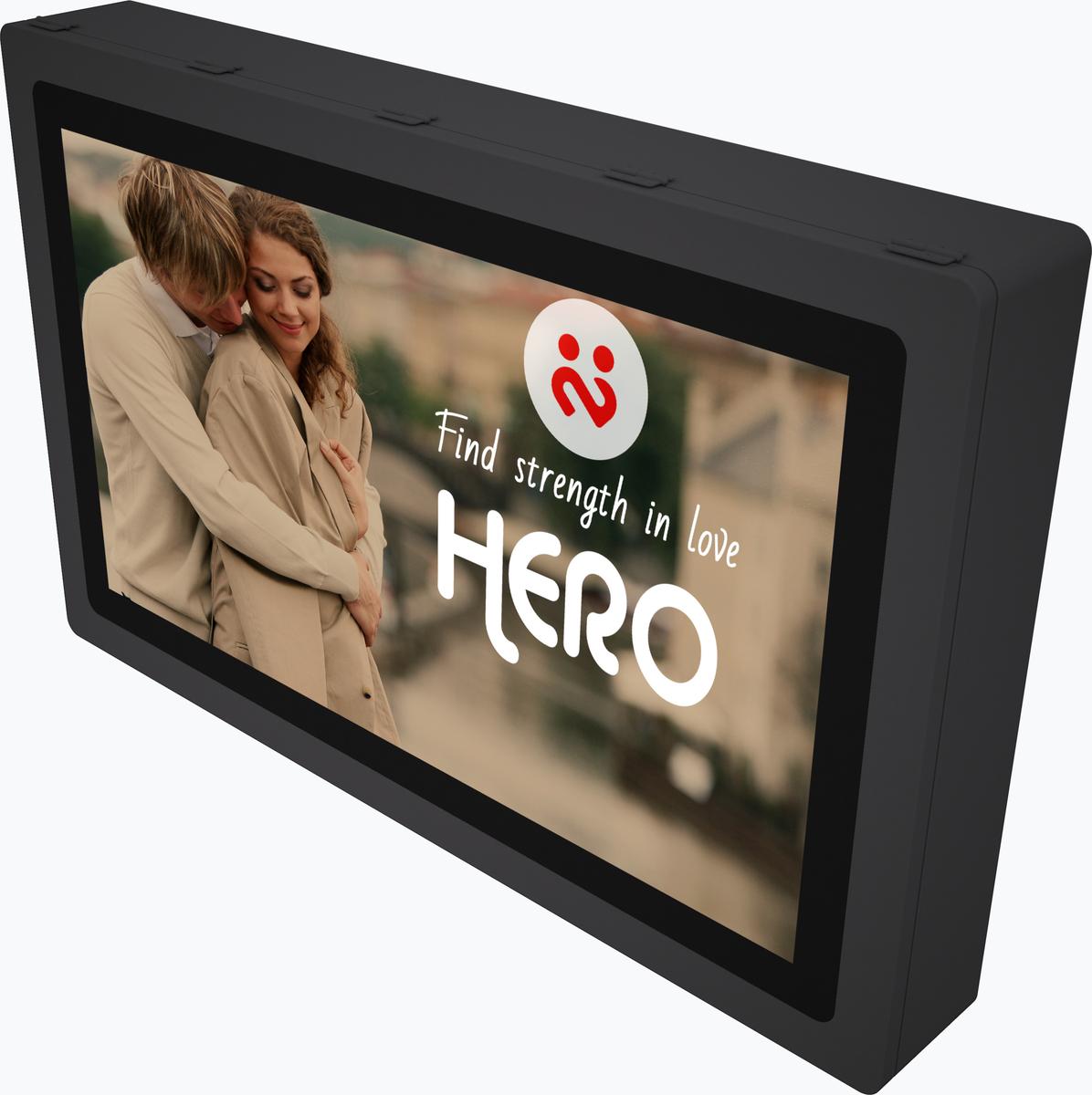 55" Outdoor Nontouch Wallmountable Digital Signage W2 Horizontal Black Mockup 6