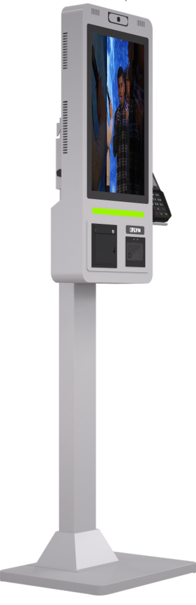 21.5" Self Ordering Kiosk Flex Series New Pos white Mockup 9