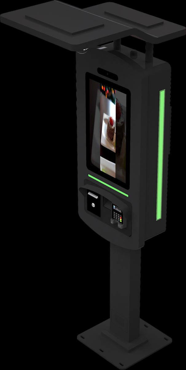 SelfServe+ 21.5" Outdoor Self Order Kiosk Black Mockup 5