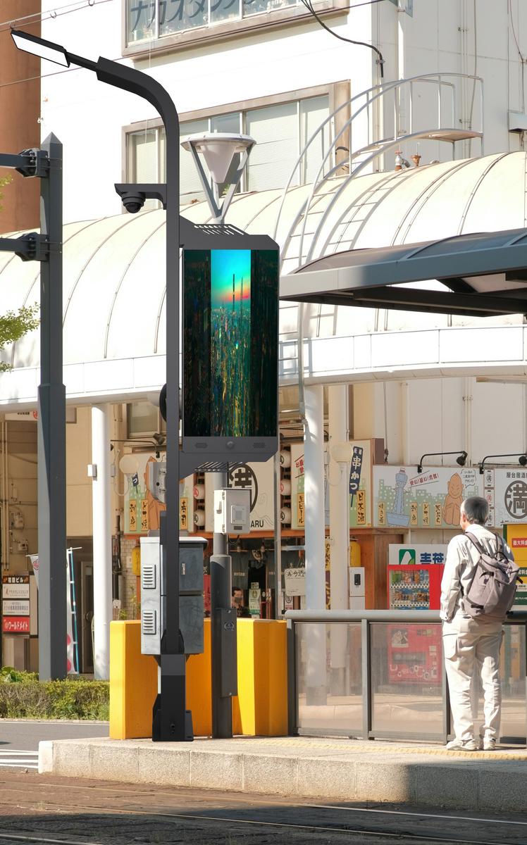 Pole Digital Signage LumiPole LED Digital Signage realphoto