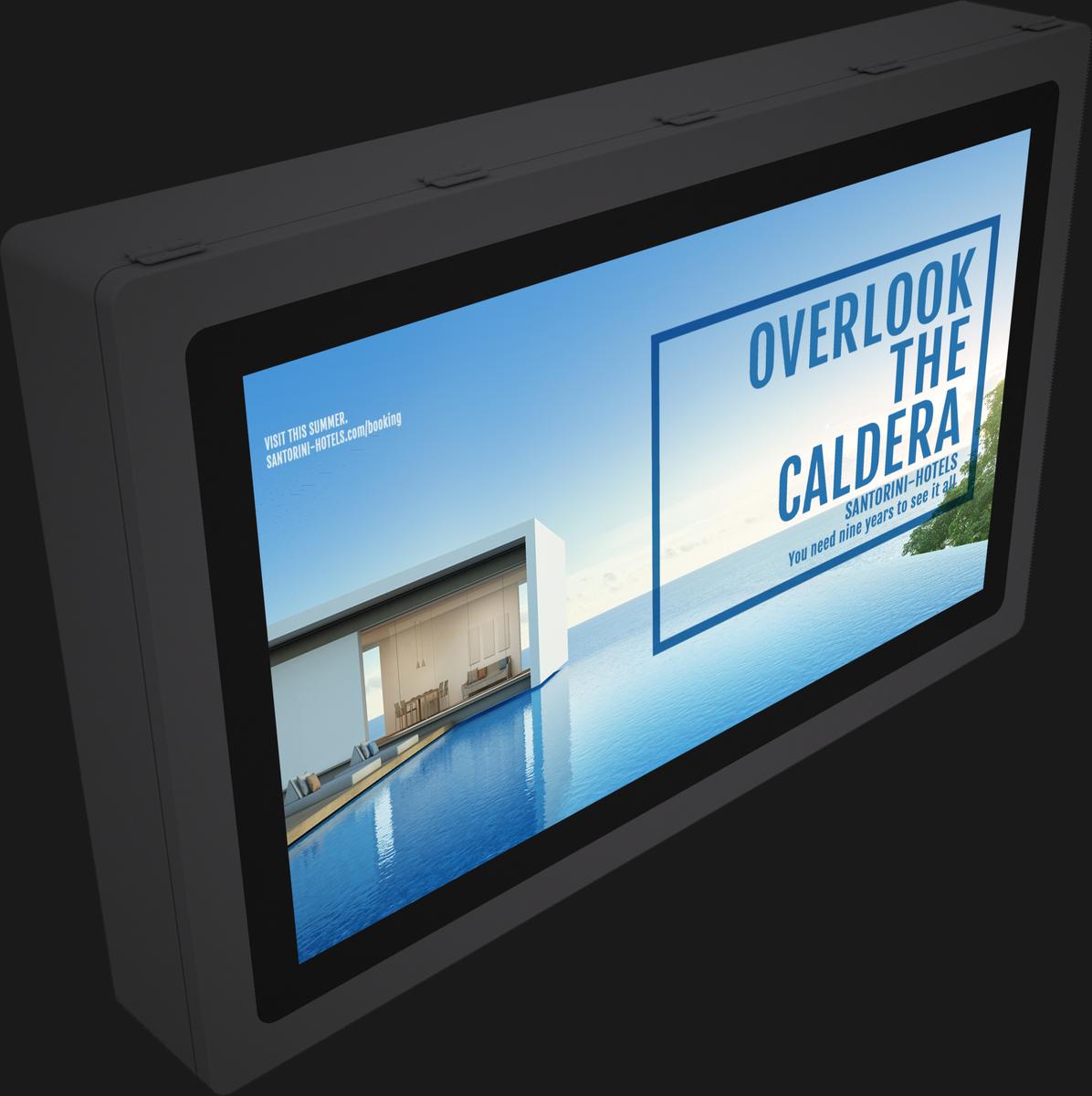 55" Outdoor Nontouch Wallmountable Digital Signage W2 Horizontal Black Mockup 4