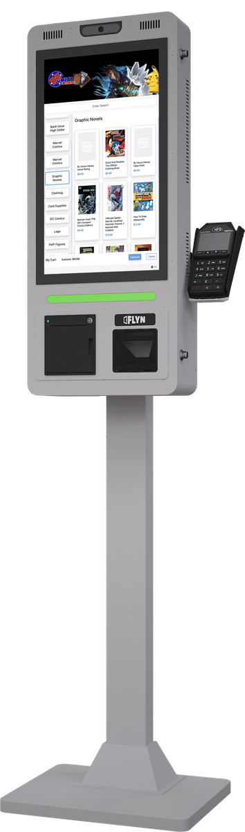21.5" Flex QSR DONATION SHOPIFY FUNDRAISING without alert good angle – floor standing