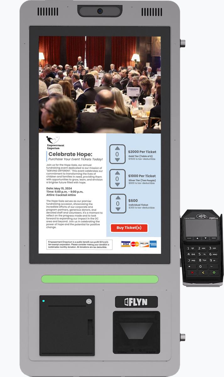 21.5" Flex QSR DONATION SHOPIFY FUNDRAISING without alert- wallmount