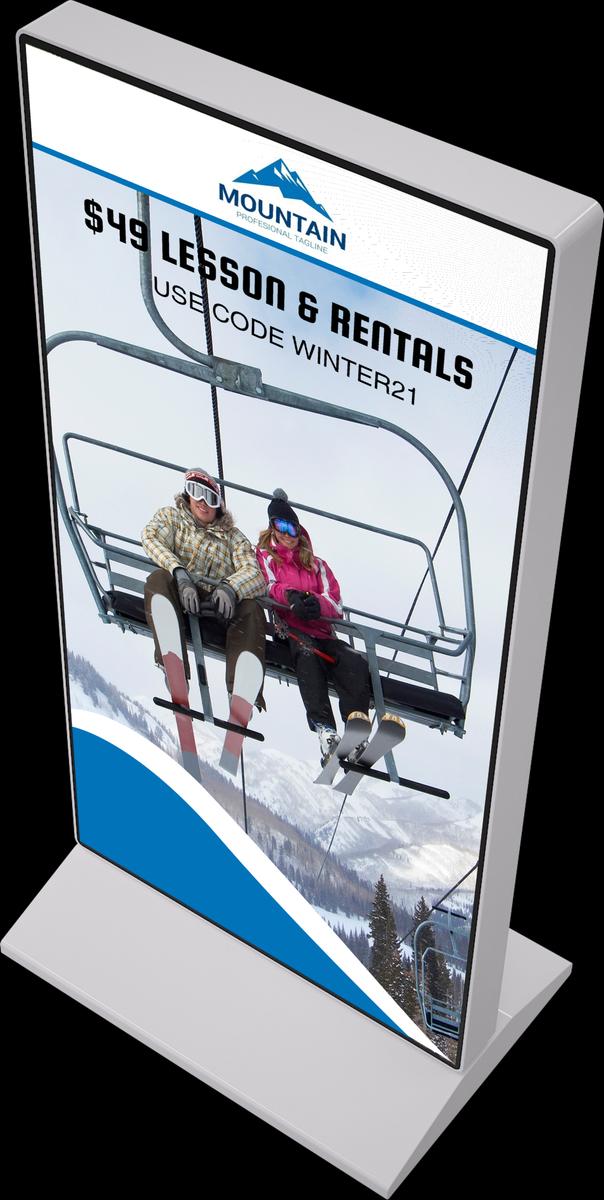P2.5 Indoor Free Standing Display 960x1920mm High Brightness Non Touch White Mockup 1