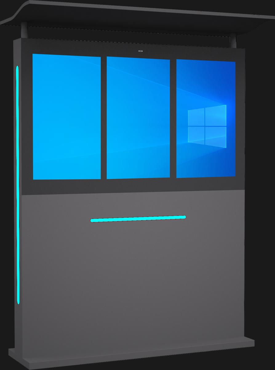 32" Outdoor Drive Thru Digital Menu Board D3 Series Three Screens mockup3