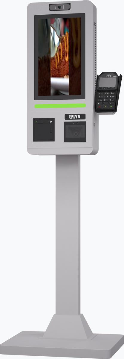 15.6" Self Ordering Kiosk Flex New Pos without Stainless Steel Counter Series white Mockup 2