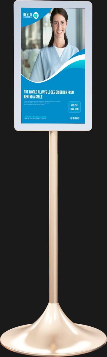 21.5” Interactive Touch Screen Double Sided Pedestal Digital Signage Mockup 4